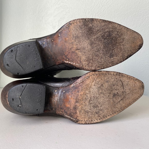 Vintage 1970s Tony Lama Cowboy Boots Teju Lizard Women's Dark Brown Size 5.5 M - Picture 11 of 14